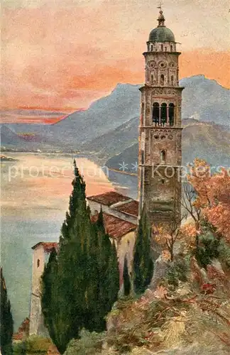 AK / Ansichtskarte Morcote_Lago_di_Lugano Chiesa Panorama Morcote_Lago_di_Lugano