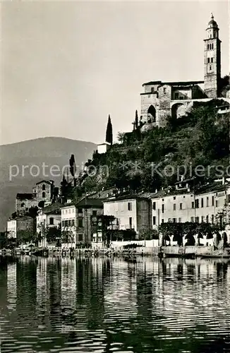 AK / Ansichtskarte Morcote_Lago_di_Lugano Vista parciale e Chiesa Morcote_Lago_di_Lugano