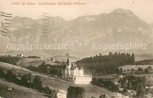 AK / Ansichtskarte St_Gallen_SG Scheffelstein mit Saentis St_Gallen_SG