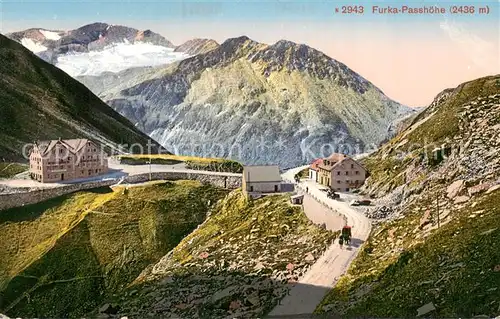 AK / Ansichtskarte Furkapasshoehe Panorama Furkapasshoehe