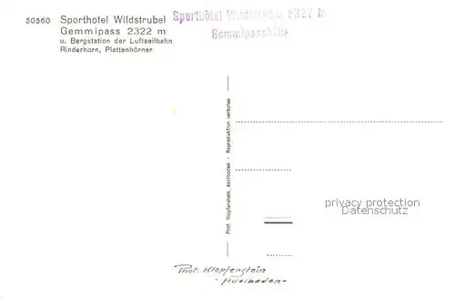 AK / Ansichtskarte Gemmipass_2322m_VS Sporthotel Wildstrubel mit Bergstation der Luftseilbahn Rinderhorn Plattenhoerner 