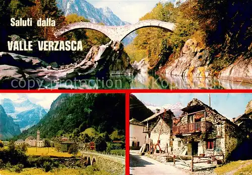 AK / Ansichtskarte Valle_Verzasca Bruecke Kirche Ortsmotiv Valle_Verzasca