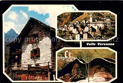 AK / Ansichtskarte Valle_Verzasca Ortsmotive Bruecke Valle_Verzasca