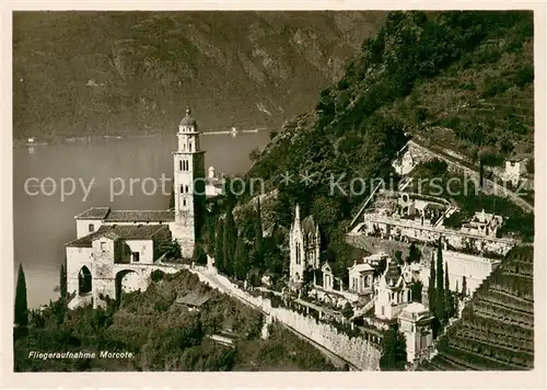 AK / Ansichtskarte Morcote_Lago_di_Lugano Fliegeraufnahme Chiesa Morcote_Lago_di_Lugano