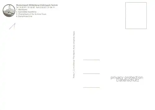 AK / Ansichtskarte Mildenberg_Gransee Museumspark Mildenberg Erlebnispark Technik Teilansichten Mildenberg Gransee