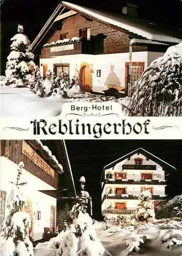 AK / Ansichtskarte Bernried_Niederbayern Berghotel Reblingerhof Aussenansichten im Winter  Bernried Niederbayern