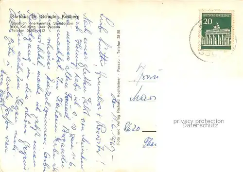 AK / Ansichtskarte Kellberg Kurhaus Dr. Schedel Teilansichten Innen u. Aussen Kellberg