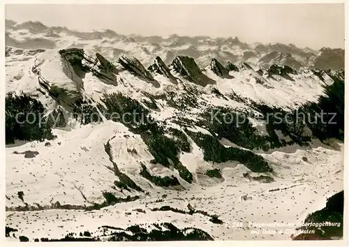 AK / Ansichtskarte Obertoggenburg Fliegeraufnahme mit Iltios und Churfirsten Obertoggenburg