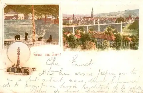 AK / Ansichtskarte Bern_BE Baerenpark Brunnen Stadtpanorama Viadukt Bern_BE