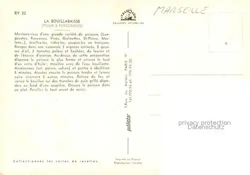 AK / Ansichtskarte Marseille_13 La Bouillabaisse un plat traditionelle 