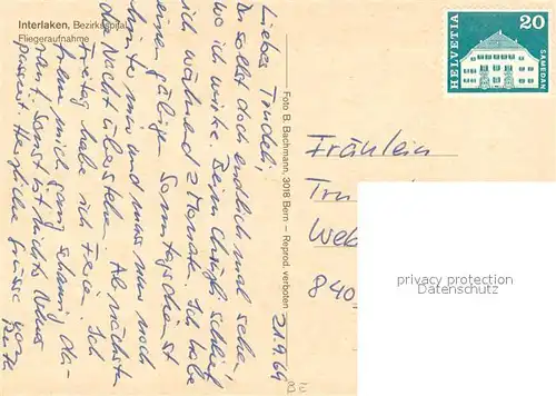 AK / Ansichtskarte Interlaken_BE Bezirksspital Interlaken_BE