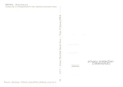 AK / Ansichtskarte Bern_BE Rathaus Aufgang im Treppenturm von Duenz 17. Jhdt. Bern_BE