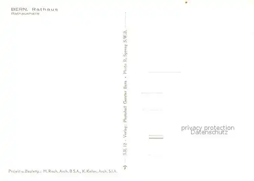 AK / Ansichtskarte Bern_BE Rathaus Rathaushalle Bern_BE
