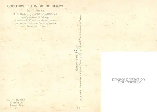 AK / Ansichtskarte Les_Baux_de_Provence Vue generale du village Collection Couleurs et Lumiere de France 