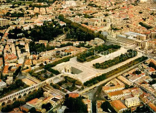 AK / Ansichtskarte Montpellier_Herault Vue aerienne Peyrou et l Aqueduc Montpellier Herault