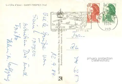 AK / Ansichtskarte Saint_Tropez_Var Vue d ensemble du port Saint_Tropez_Var