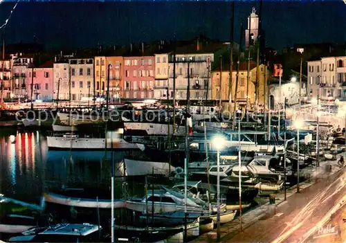 AK / Ansichtskarte Saint_Tropez_Var Le port effet de nuit Saint_Tropez_Var