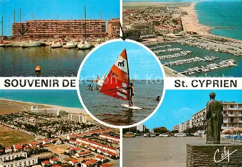 AK / Ansichtskarte Saint Cyprien_66_Plage Le port Vue generale Port Cypriano Boulevard Maillol 