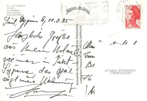 AK / Ansichtskarte Saint Cyprien_66_Plage Le port Vue generale Port Cypriano Boulevard Maillol 