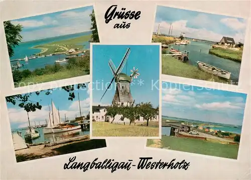 AK / Ansichtskarte Westerholz_Langballig Panorama Hafen Windmuehle Westerholz_Langballig