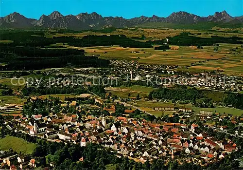 AK / Ansichtskarte Schongau_Bayern mit Tiroler und Allgaeuer Hochgebirge Fliegeraufnahme 