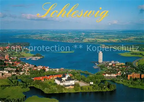 AK / Ansichtskarte Schleswig_Schlei Fliegeraufnahme mit Schloss Gottorf Schleswig_Schlei