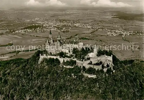 AK / Ansichtskarte Hechingen Burg Hohenzollern Burggaststaette Fliegeraufnahme Hechingen