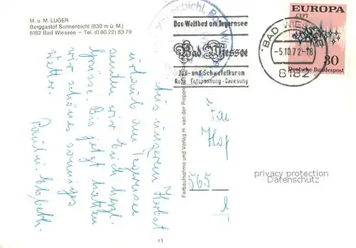 AK / Ansichtskarte Bad_Wiessee_Tegernsee Berggasthof Sonnenbichl Bad_Wiessee_Tegernsee