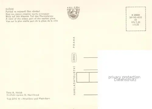 AK / Ansichtskarte Susice aeltester Marktplatz Susice