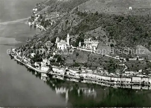 AK / Ansichtskarte Morcote_Lago_di_Lugano Blick von Serpiano Fliegeraufnahme Morcote_Lago_di_Lugano