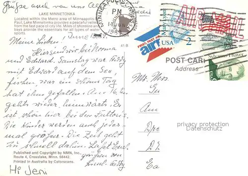 AK / Ansichtskarte Minneapolis_Minnesota Lake Minnetonka Air view 