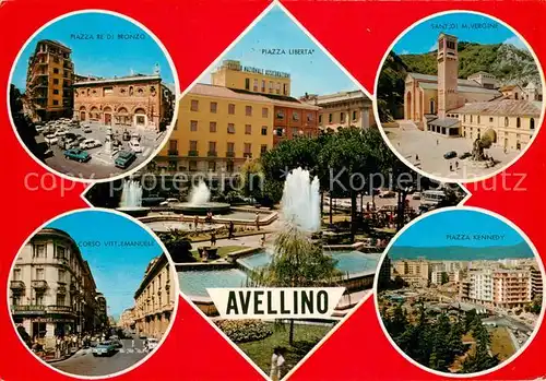 AK / Ansichtskarte Avellino Piazza Liberta Piazza Kennedy Piazza re de Bronzo Avellino