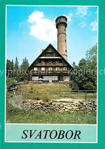AK / Ansichtskarte Svatobor_Swatobor_CZ Hausansicht m. Turm 