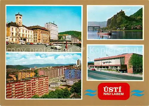 AK / Ansichtskarte Usti_nad_Labem_Aussig Mirove namesti Hrad Sirekov Sidliste Na Skrivanku Zinni stadion 