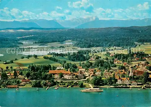AK / Ansichtskarte Seeshaupt Fliegeraufnahme Teilansicht m. Zugspitze  Seeshaupt