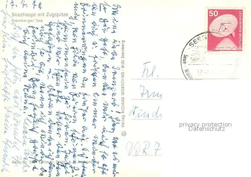 AK / Ansichtskarte Seeshaupt Fliegeraufnahme Teilansicht m. Zugspitze  Seeshaupt