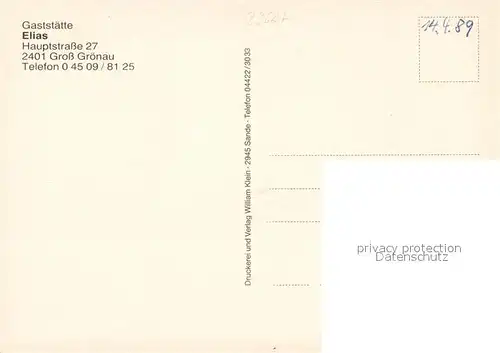 AK / Ansichtskarte Gross_Groenau Gaststaette Elias Innenansicht d. Tafel Gross Groenau