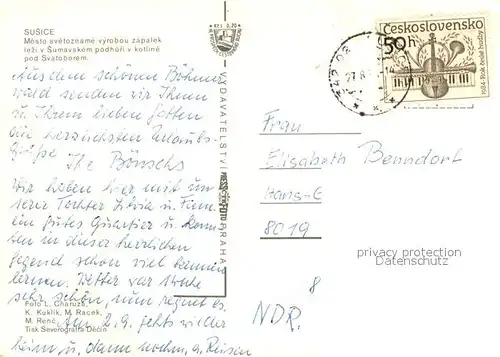 AK / Ansichtskarte Susice Teilansichten Susice