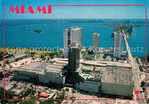 AK / Ansichtskarte Miami_Florida Marriott on Biscayne Bay Air view 
