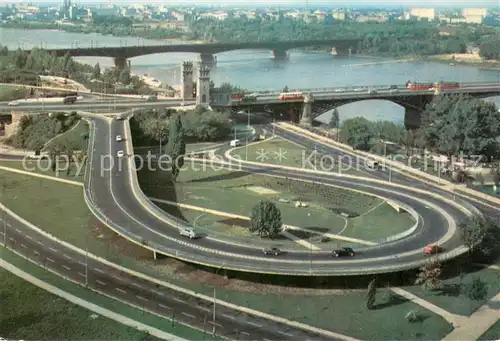 AK / Ansichtskarte Warszawa Slimak przy moscie Poniatowskiego Fliegeraufnahme Warszawa