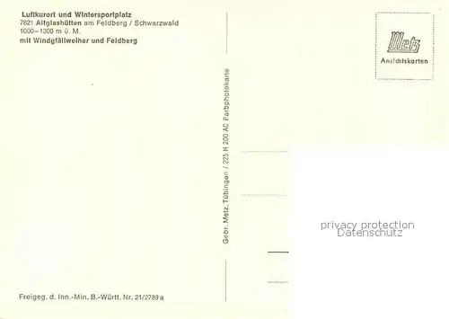 AK / Ansichtskarte Windgfaellweiher Fliegeraufnahme mit Feldberg Windgfaellweiher