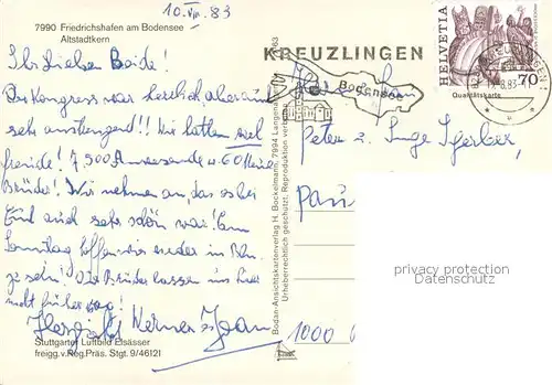 AK / Ansichtskarte Friedrichshafen_Bodensee Altstadtkern Fliegeraufnahme Friedrichshafen Bodensee