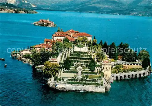 AK / Ansichtskarte Isola_Bella_Lago_Maggiore e Isola Pescatori Fliegeraufnahme Isola_Bella_Lago_Maggiore