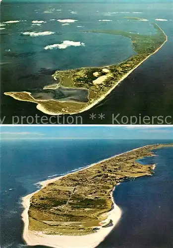 AK / Ansichtskarte Insel_Sylt Nordtel und Suedteil mit Hoernum Fliegeraufnahme Insel_Sylt