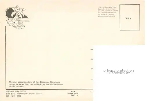 AK / Ansichtskarte Key_Biscayne Fliegeraufnahme 