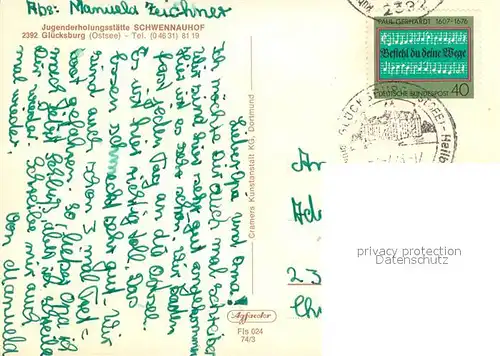 AK / Ansichtskarte Gluecksburg_Ostseebad Jugenderholungsstaette Schwennauhof Gluecksburg_Ostseebad