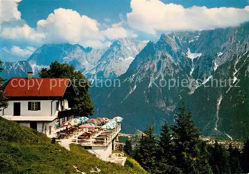 AK / Ansichtskarte Kranzberghaus mit Karwendelgebirge Kranzberghaus