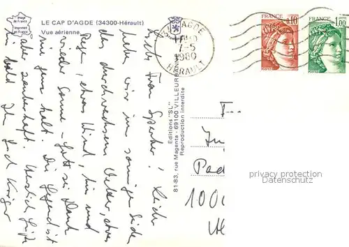 AK / Ansichtskarte Cap d_Agde Vue aerienne Cap d_Agde