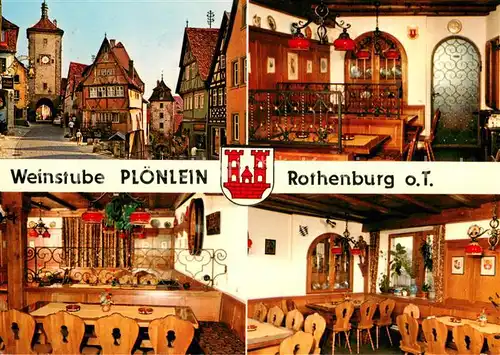 AK / Ansichtskarte Rothenburg_Tauber Weinstube Cafe Poenlein Gastraeume Rothenburg Tauber