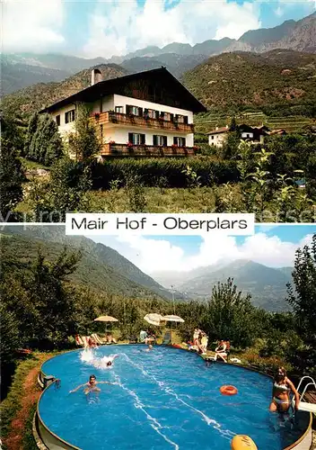 AK / Ansichtskarte Oberplars_Algund Mair Hof Swimming Pool Oberplars_Algund